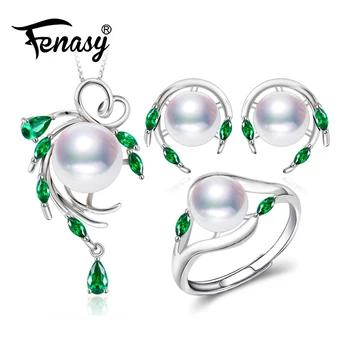 FENASY Trendy 925 Sterling Silver Natural Pearl Jewelry Sets For Women Emerald Stud Earrings Pendant Necklace Engagement Ring
FENASY Trendy 925 Sterling Silver Natural Pearl Jewelry Sets For Women Emerald Stud Earrings Pendant Necklace Engagement Ring