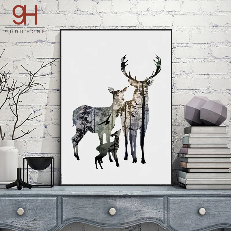 Silhouette of Deer Nordic Poster Paintings On The Wall Decoration Pictures Scenery Posters And Prints Wall Art FA396
Silhouette of Deer Nordic Poster Paintings On The Wall Decoration Pictures Scenery Posters And Prints Wall Art FA396