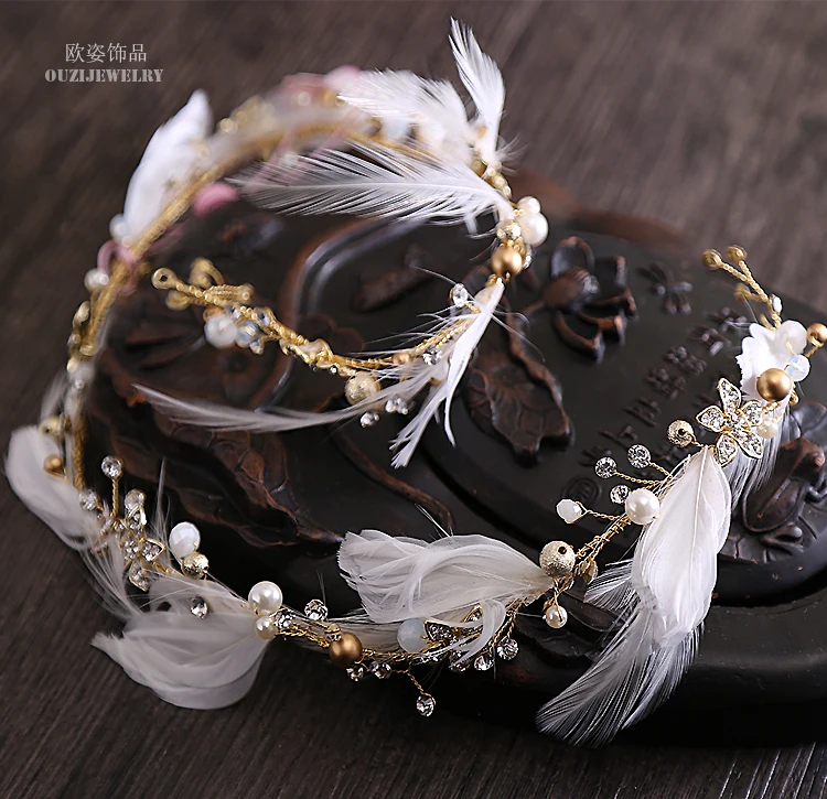 feather garlands bride Pearl Crystal Wedding hair accessories headband wholesale
feather garlands bride Pearl Crystal Wedding hair accessories headband wholesale