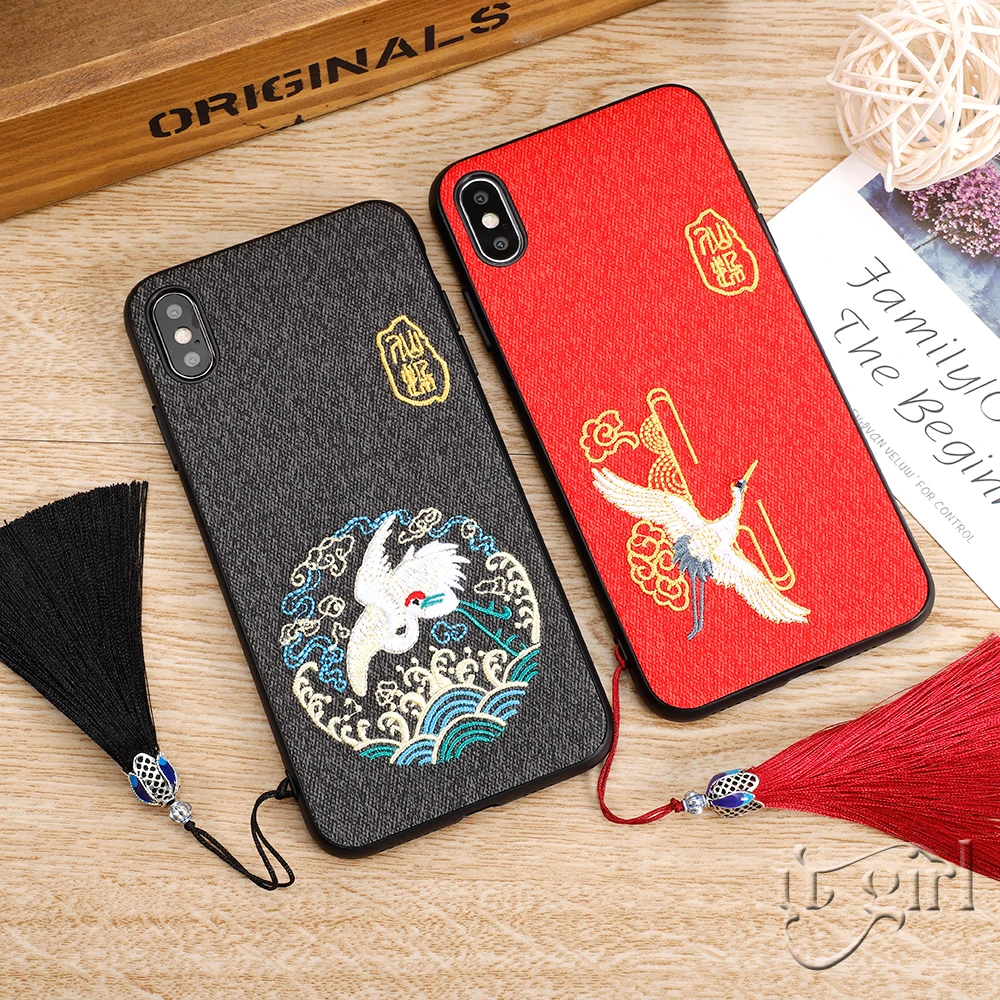 Case for iPhone X XS/xs max 6 6s 7 8 8plus Chinese Classical Style embroidery anti-fall soft phone protective case With tassels
Case for iPhone X XS/xs max 6 6s 7 8 8plus Chinese Classical Style embroidery anti-fall soft phone protective case With tassels