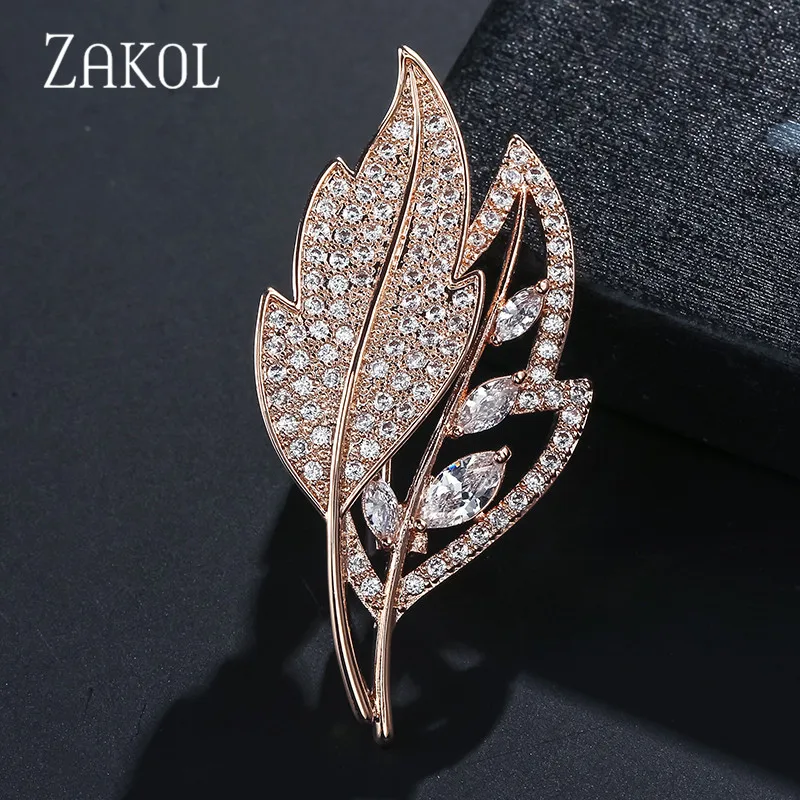 ZAKOL Luxury Zirconia Crystal Leaf Women Brooches Pin Fashion Bridal Wedding Dress Jewelry ZX1043
ZAKOL Luxury Zirconia Crystal Leaf Women Brooches Pin Fashion Bridal Wedding Dress Jewelry ZX1043