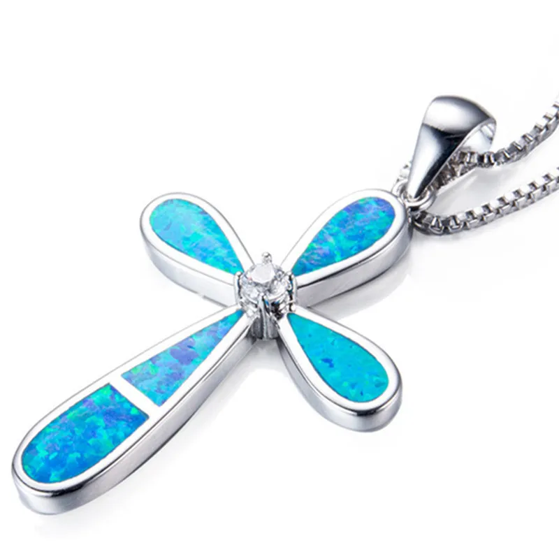 Unique Fashion Blue Opal Metal Crystal Jesus Cross Pendant Necklace For Women Wedding Prayer Rosary Christian Religious Jewelry
Unique Fashion Blue Opal Metal Crystal Jesus Cross Pendant Necklace For Women Wedding Prayer Rosary Christian Religious Jewelry