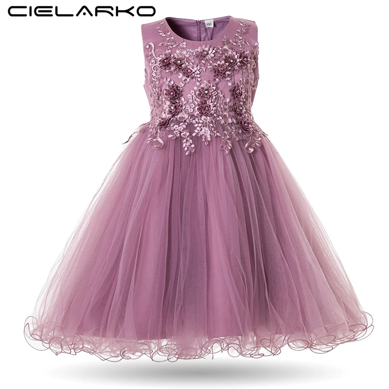 Детское бальное платье Cielarko с цветами жемчужинами для свадебной вечеринки 2018 |