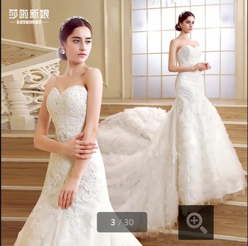 2015 high quality new mermaid ivory lace ruffled winter wedding dresses chapel train stylish mermaid bridal gowns
2015 high quality new mermaid ivory lace ruffled winter wedding dresses chapel train stylish mermaid bridal gowns