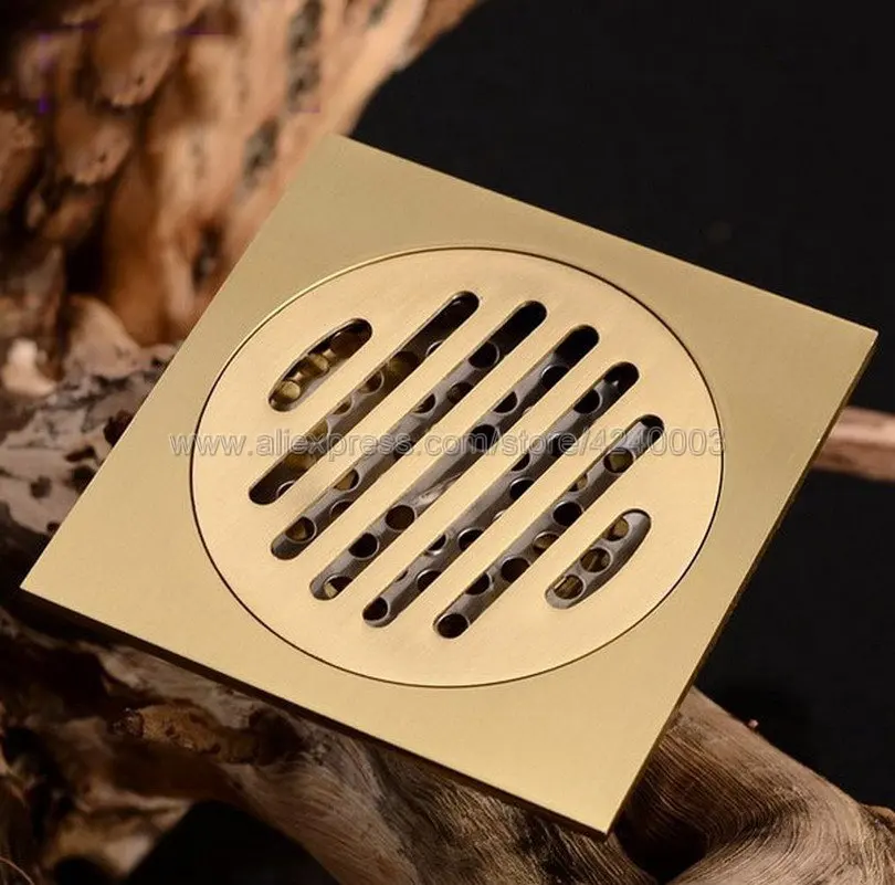 10 cm Square Golded Brass Shower Drain Hair Strainer Art Carved Bathroom Accessories Waste Grate Floor Drain Cover Khr008
10 cm Square Golded Brass Shower Drain Hair Strainer Art Carved Bathroom Accessories Waste Grate Floor Drain Cover Khr008