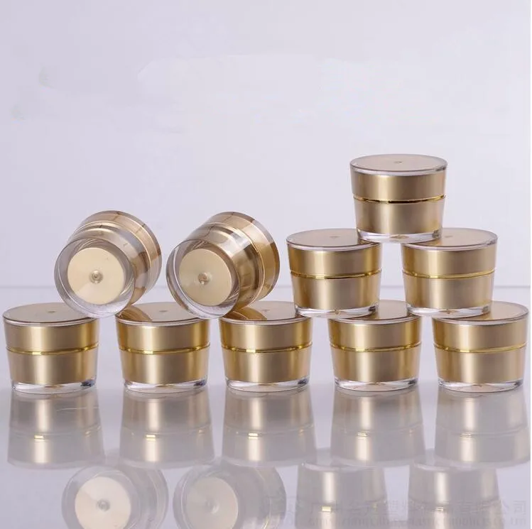 50 pcs Free Shipping 5g Gold Acrylic Empty Plastic Bottle jars New Style Top Grade Eye Gel Cosmetic cream packaging Containers
50 pcs Free Shipping 5g Gold Acrylic Empty Plastic Bottle jars New Style Top Grade Eye Gel Cosmetic cream packaging Containers
