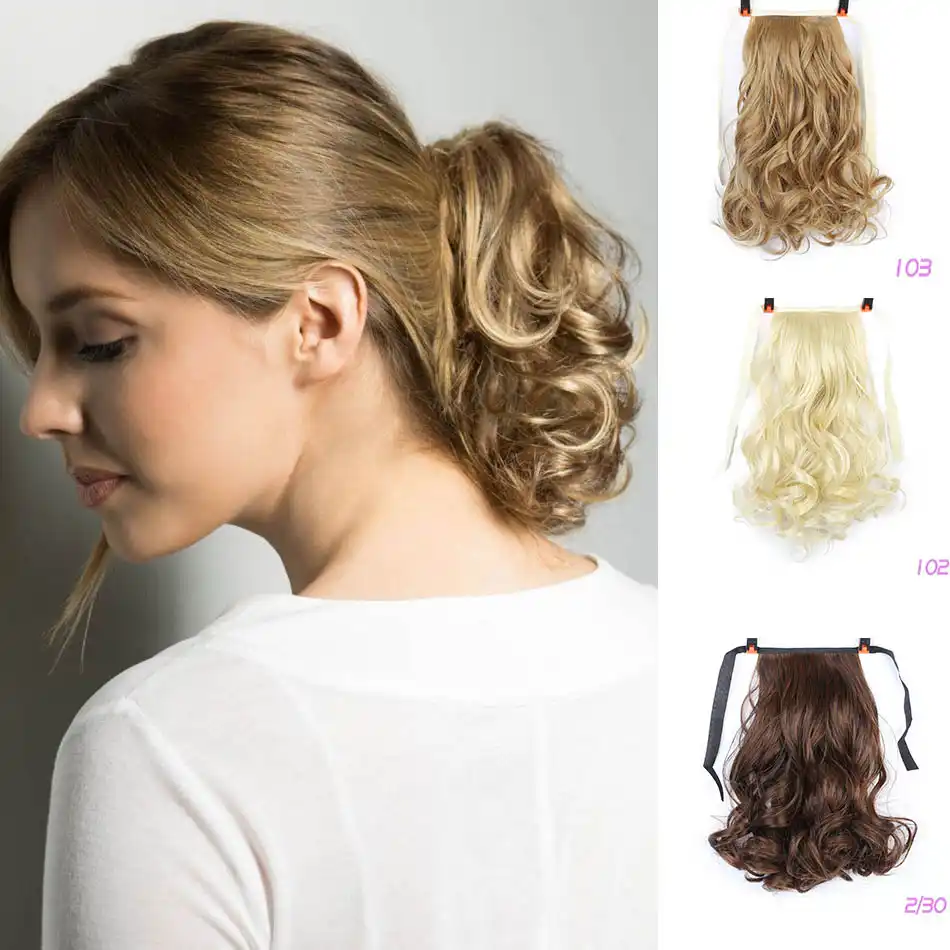 Mumupi Lady Thick Short Curly Wave Ponytail Clip On In Synthetic