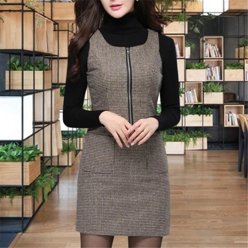 Woman Spring Plus Size Solid Sleeveless O-neck Knee-length Loose 30% Woolen A-line Dresses Female Autumn Hedging Wool Dress
Woman Spring Plus Size Solid Sleeveless O-neck Knee-length Loose 30% Woolen A-line Dresses Female Autumn Hedging Wool Dress