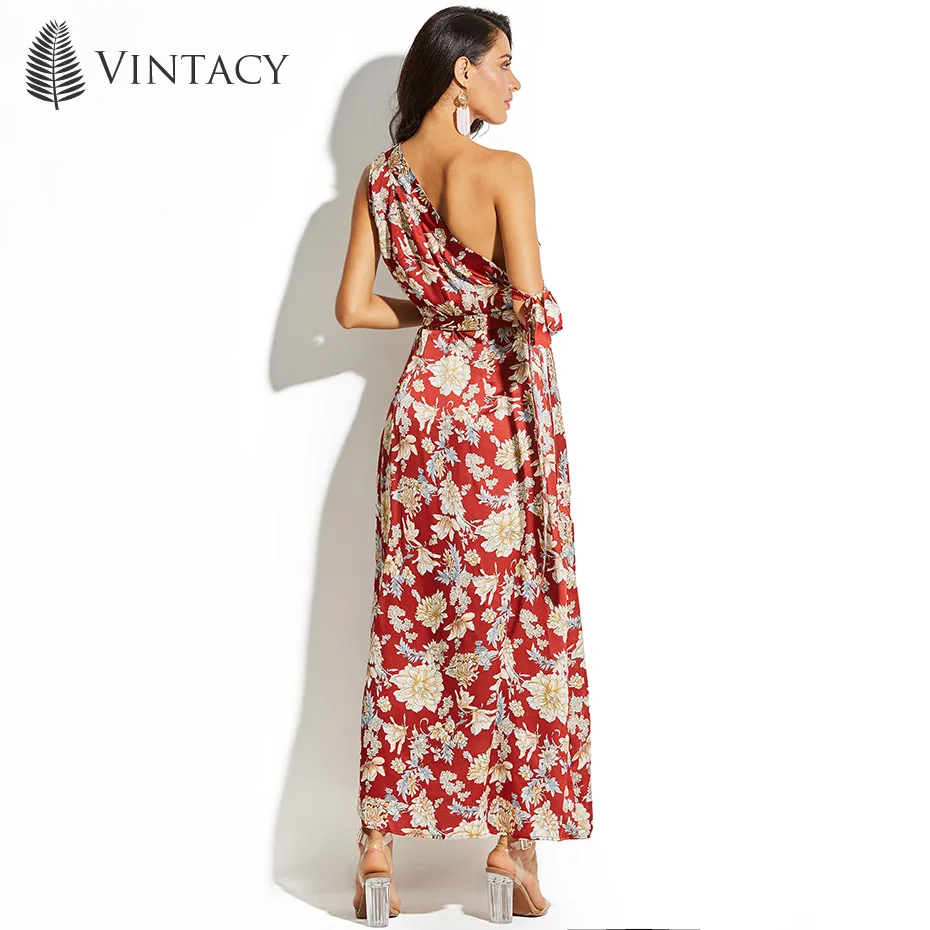 Plant And Floral Print Long Maxi Dress 