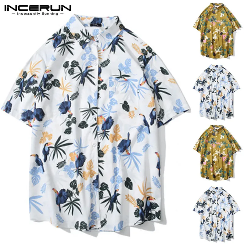 INCERUN Summer Hawaii Men's Shirt 2019 New Cardigan Men's Shirt Short Sleeve Flower Bird Pattern Print Lapel Camisa Masculina
INCERUN Summer Hawaii Men's Shirt 2019 New Cardigan Men's Shirt Short Sleeve Flower Bird Pattern Print Lapel Camisa Masculina