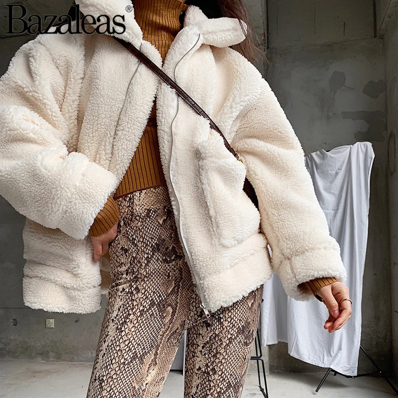 Bazaleas 2019 Lamb cashmere Fashion Soft women jacke Fashion Pockets harajuku Coat Turn Down Collar Warm jackets Women Casual
Bazaleas 2019 Lamb cashmere Fashion Soft women jacke Fashion Pockets harajuku Coat Turn Down Collar Warm jackets Women Casual