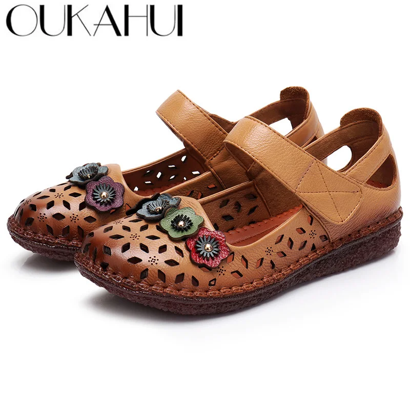 OUKAHUI Full Grain Cow Leather Handmade Vintage Sandals Women Flat Summer Shoes Female Flat Low Heel Non-Slip Hollow Sandalias
OUKAHUI Full Grain Cow Leather Handmade Vintage Sandals Women Flat Summer Shoes Female Flat Low Heel Non-Slip Hollow Sandalias