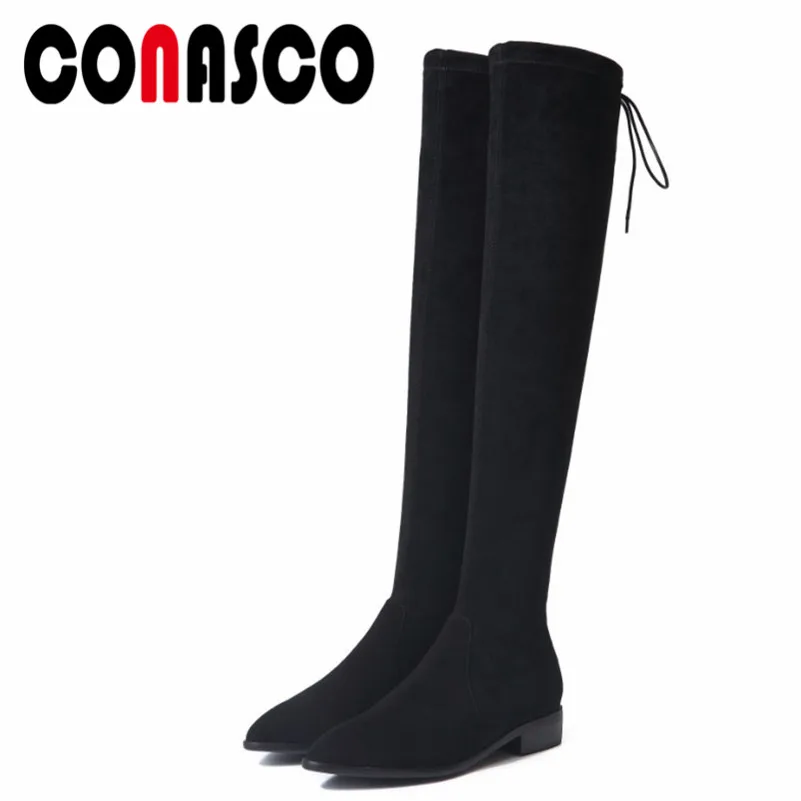 CONASCO Fashion Women Over The Knee Boots Autumn Winter Warm Square Heels Shoes Woman Pointed Toe Sexy Party Wedding High Boots
CONASCO Fashion Women Over The Knee Boots Autumn Winter Warm Square Heels Shoes Woman Pointed Toe Sexy Party Wedding High Boots