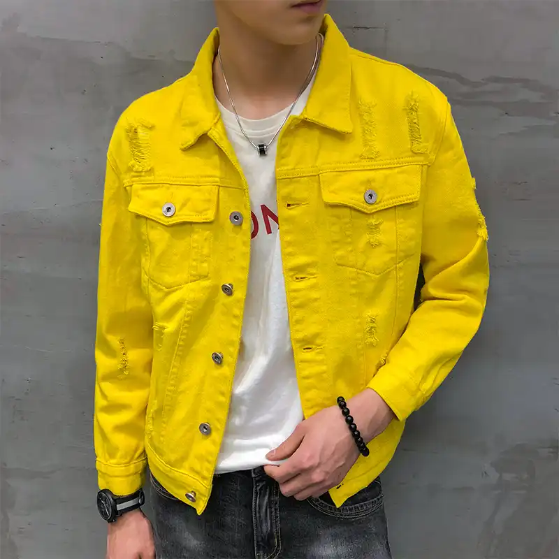 yellow jeans jacket