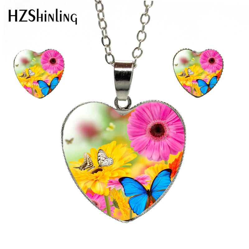 Hot Fashion Spring Flowers and Butterflies Theme Hand Craft Heart Jewelry Set Gifts for Women Heart Necklace Earrings Jewelry
Hot Fashion Spring Flowers and Butterflies Theme Hand Craft Heart Jewelry Set Gifts for Women Heart Necklace Earrings Jewelry