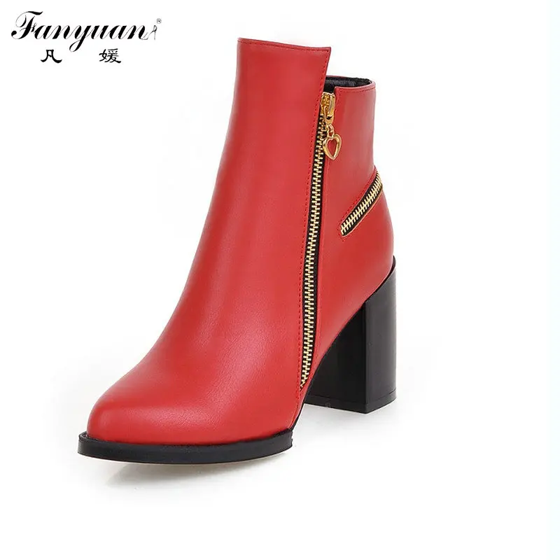 Fanyuan Brand 2017 Autumn Women Boots Zipper Pointed Toe Platform Low Heel Ankle Fashion Boot Plus Size 33-43 With 2 Colors
Fanyuan Brand 2017 Autumn Women Boots Zipper Pointed Toe Platform Low Heel Ankle Fashion Boot Plus Size 33-43 With 2 Colors