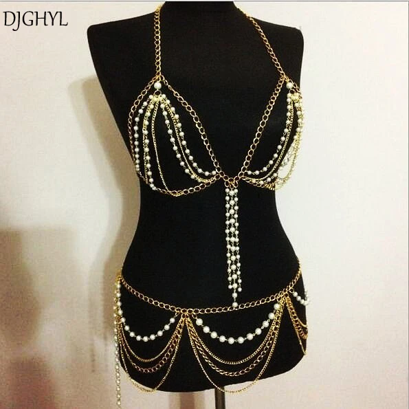 new fashion multilayer pearl chains sexy body set pearl necklaces harness Bra bikini long chains waist jewelry women accessories
new fashion multilayer pearl chains sexy body set pearl necklaces harness Bra bikini long chains waist jewelry women accessories