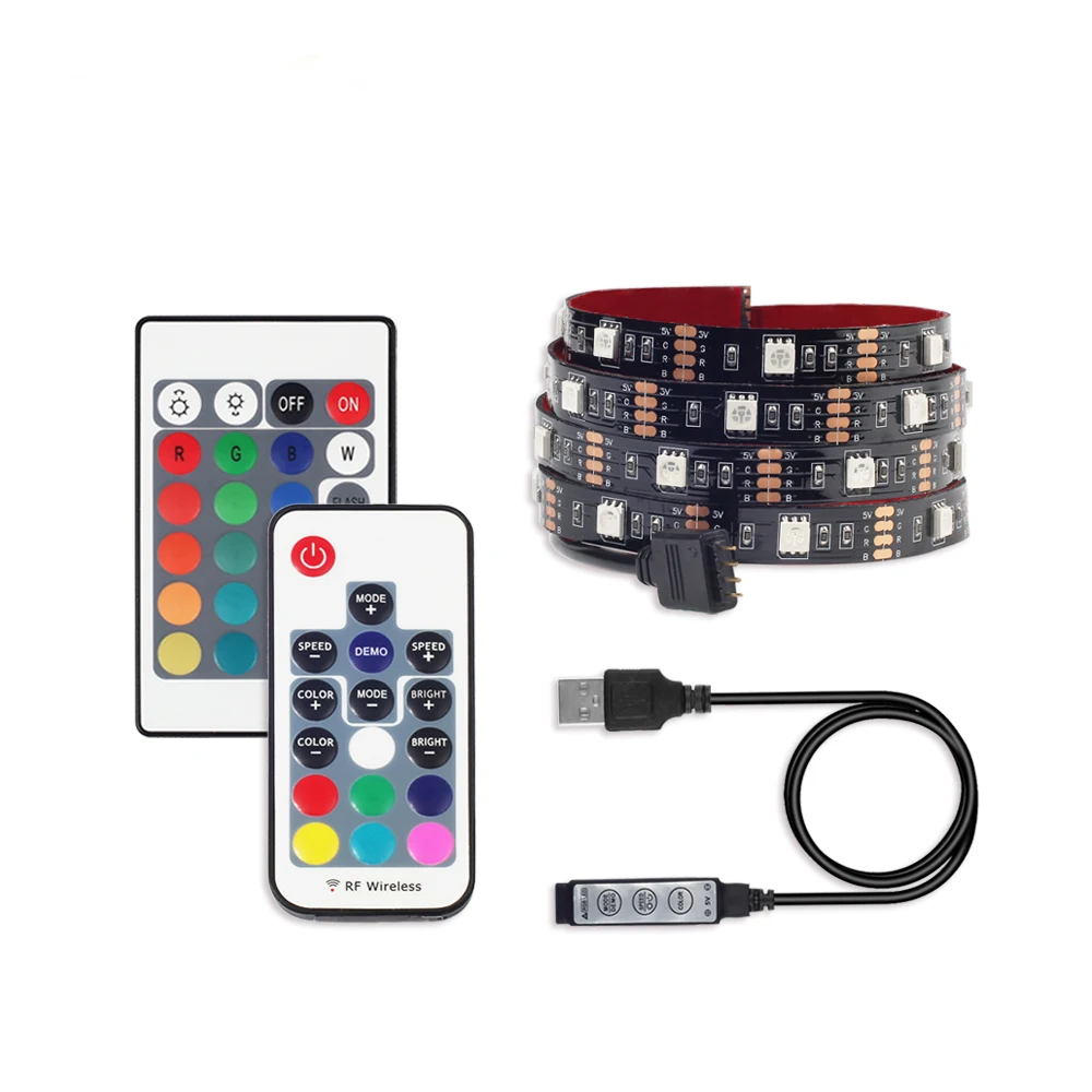 5050 SMD DC 5V USB LED Strip Light RGB USB Charger Led Light Ribbon Decor Lamp 0.5M 1M 2M 17Key/24Key Remote Mini 3key Control
5050 SMD DC 5V USB LED Strip Light RGB USB Charger Led Light Ribbon Decor Lamp 0.5M 1M 2M 17Key/24Key Remote Mini 3key Control