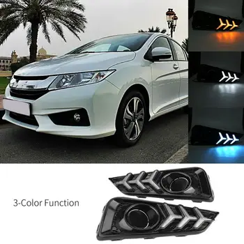 1 Pair Car Daytime Running Light Turn Signal 3-Color DRL LED Fog Lamp Cover for Honda City 15-1 Bulbs
1 Pair Car Daytime Running Light Turn Signal 3-Color DRL LED Fog Lamp Cover for Honda City 15-1 Bulbs