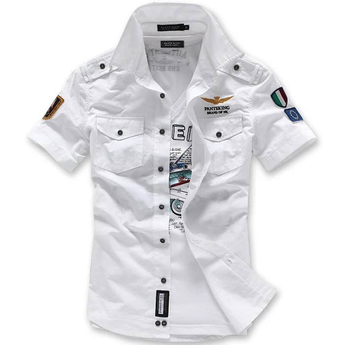 2019 Men Air Force Shirts Fashion Embroidery Airforce Uniform Military Uniform Short Sleeve Shirt Camisa Masculina High Quality
2019 Men Air Force Shirts Fashion Embroidery Airforce Uniform Military Uniform Short Sleeve Shirt Camisa Masculina High Quality