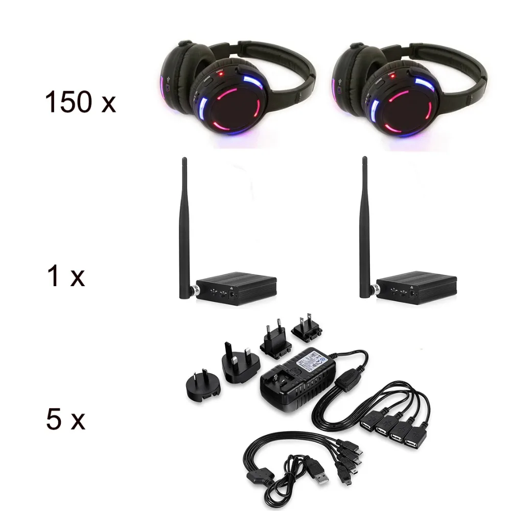 Factory Sell Silent Disco Set 3 Channels Led Wireless Headphone Bundle 150pcs With One Transmitter
Factory Sell Silent Disco Set 3 Channels Led Wireless Headphone Bundle 150pcs With One Transmitter