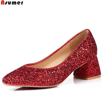 ASUMER red black fashion spring autumn shoes woman pointed tie shallow bling square heel big size 33-43 women highheels shoes
ASUMER red black fashion spring autumn shoes woman pointed tie shallow bling square heel big size 33-43 women highheels shoes