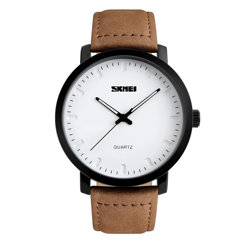 SKMEI Men's Casual Quartz Watch w/ Leather Band Waterproof
