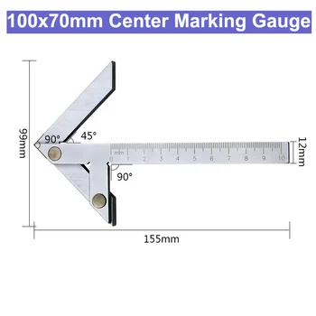 100x70mm Center gauge center finding Marking gauge center verier caliper tool
100x70mm Center gauge center finding Marking gauge center verier caliper tool