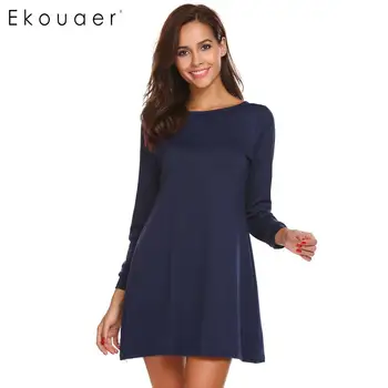 Ekouaer Cotton Nightgown Women Long Sleeve Night Dress O-Neck Solid Nighties Sleepwear Dress Female Chemise Nightdress
Ekouaer Cotton Nightgown Women Long Sleeve Night Dress O-Neck Solid Nighties Sleepwear Dress Female Chemise Nightdress