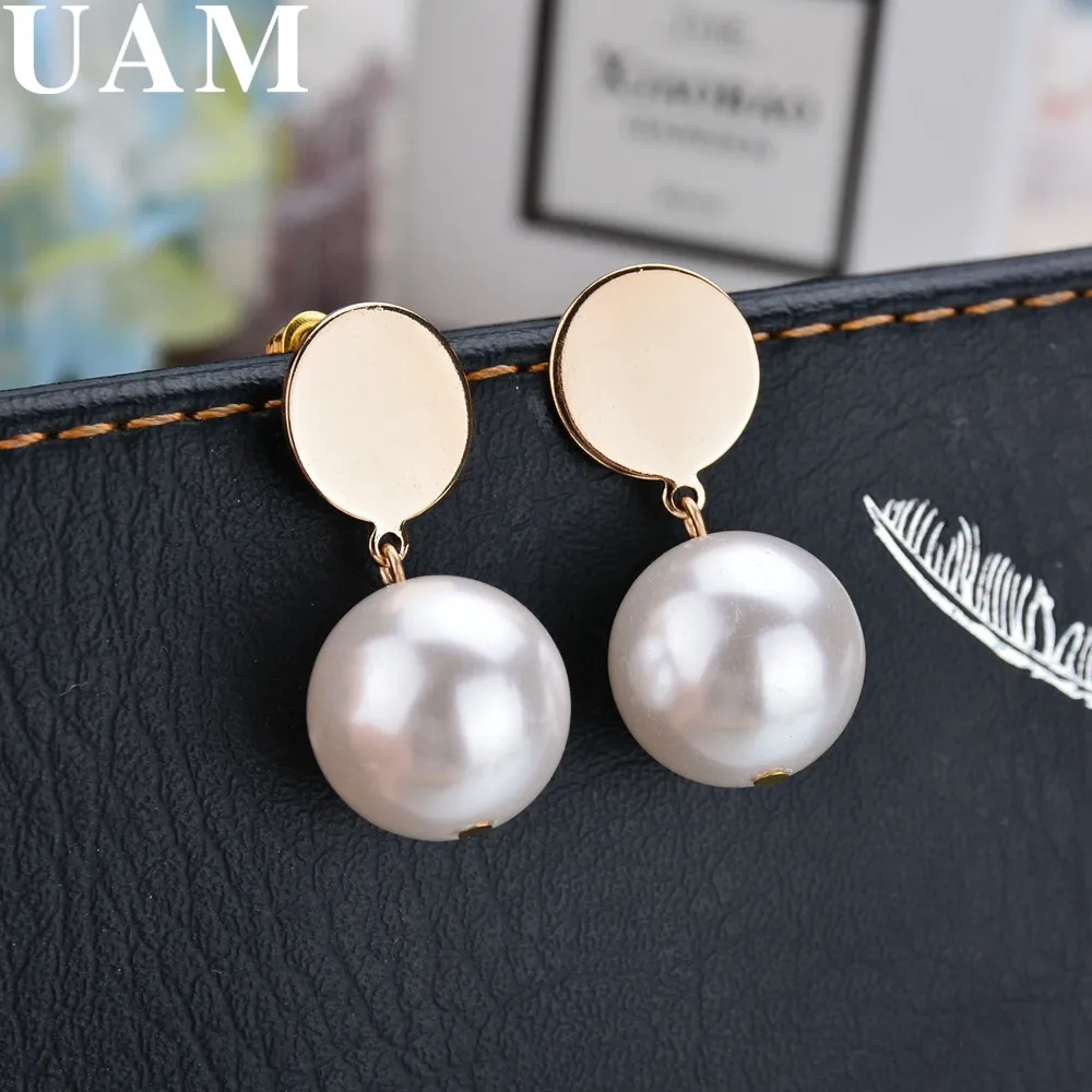 UAM Classical Jewelry Pearl Dangle Earrings For Women Simple Brand Design Hot Sale Pendientes Big Gold Color Statement Earrings
UAM Classical Jewelry Pearl Dangle Earrings For Women Simple Brand Design Hot Sale Pendientes Big Gold Color Statement Earrings