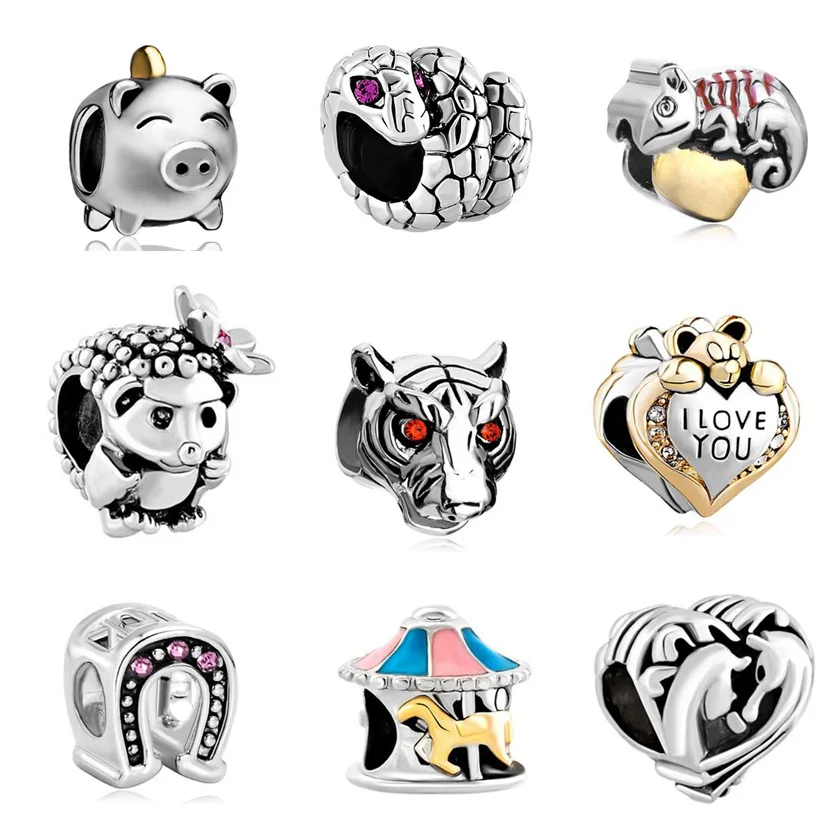 Hedgehog Tiger Horse Animal Charm Beads fit Pandora silver charm bracelet female genuine DIY jewelry making
Hedgehog Tiger Horse Animal Charm Beads fit Pandora silver charm bracelet female genuine DIY jewelry making