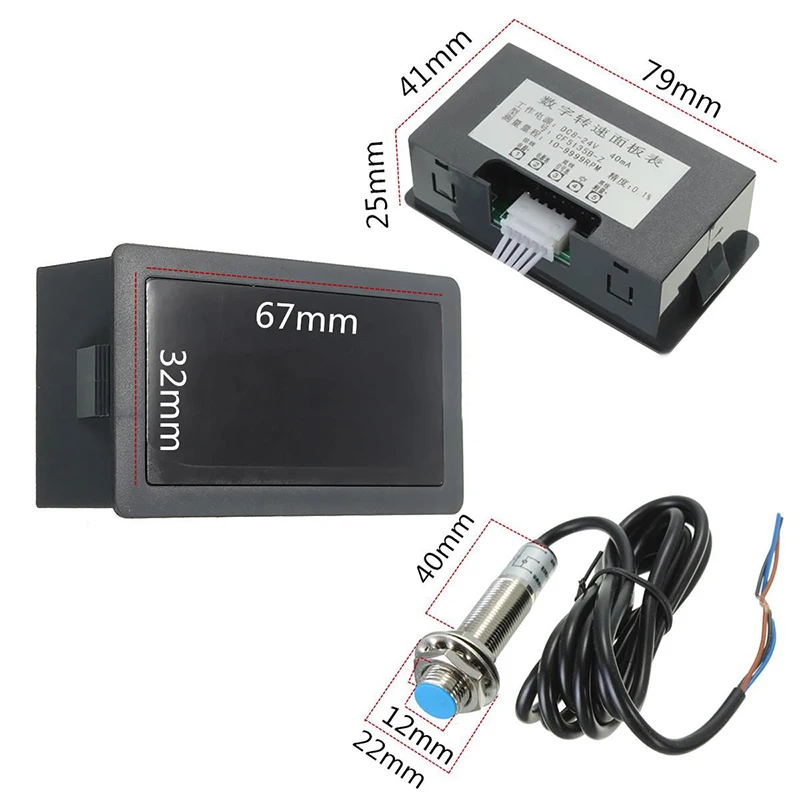 Blue 4 Digital LED Tachometer RPM Speed Meter Detector Mayitr Speedometer With NPN Hall Proximity Switch Sensor 3 Wires
Blue 4 Digital LED Tachometer RPM Speed Meter Detector Mayitr Speedometer With NPN Hall Proximity Switch Sensor 3 Wires