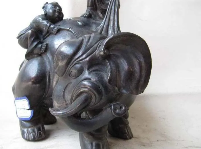 China Pure Copper Bronze Feng Shui Two Boys bathe cleansing elephant God Statue
China Pure Copper Bronze Feng Shui Two Boys bathe cleansing elephant God Statue