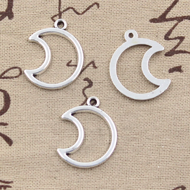 

20pcs Charms Moon 21x26mm Antique Bronze Silver Color Plated Pendants Making DIY Handmade Tibetan Bronze Silver Color Jewelry