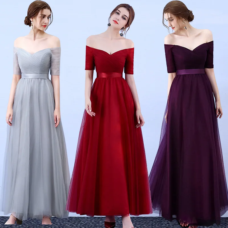 Elegant Off The Shoulder A-line Long Bridesmaid Dresses Fairy Tulle Lace Up Women Wedding Party Dresses Robe De Soiree
Elegant Off The Shoulder A-line Long Bridesmaid Dresses Fairy Tulle Lace Up Women Wedding Party Dresses Robe De Soiree