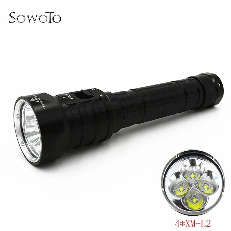 12000Lm 4*XM-L2 Tactical Flashlight Powerful Waterproof Dive Underwater LED Diving Flashlight Torch Flash Lamp Light Lanterna
12000Lm 4*XM-L2 Tactical Flashlight Powerful Waterproof Dive Underwater LED Diving Flashlight Torch Flash Lamp Light Lanterna