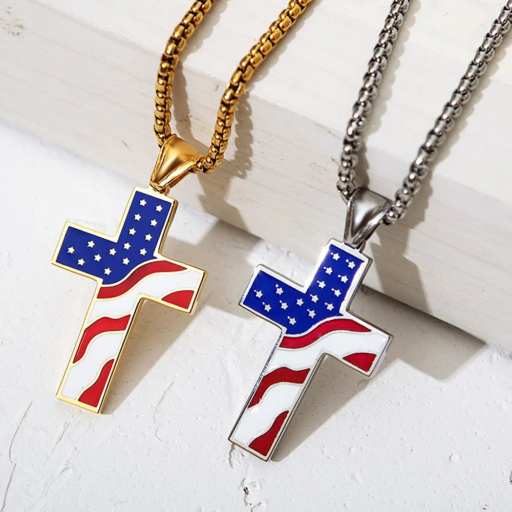 Creative National Flag Cross Necklace Striking Men Jewelry Stainless Steel Pendant Necklaces 2018 Collares Mens Jewellery colar
Creative National Flag Cross Necklace Striking Men Jewelry Stainless Steel Pendant Necklaces 2018 Collares Mens Jewellery colar