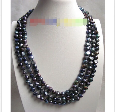 16" baroque 3row black freshwater pearls necklace^^^@^Noble style Natural Fine jewe FREE SHIPPING
16" baroque 3row black freshwater pearls necklace^^^@^Noble style Natural Fine jewe FREE SHIPPING