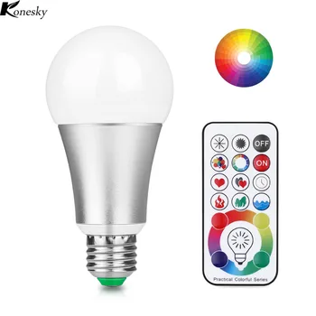 Konesky 10W RGB W E27 LED Bulb Stage Lamp 220V Aluminum Light 120 Colors Remote Control Memory Function AC 85-265V 
Konesky 10W RGB W E27 LED Bulb Stage Lamp 220V Aluminum Light 120 Colors Remote Control Memory Function AC 85-265V