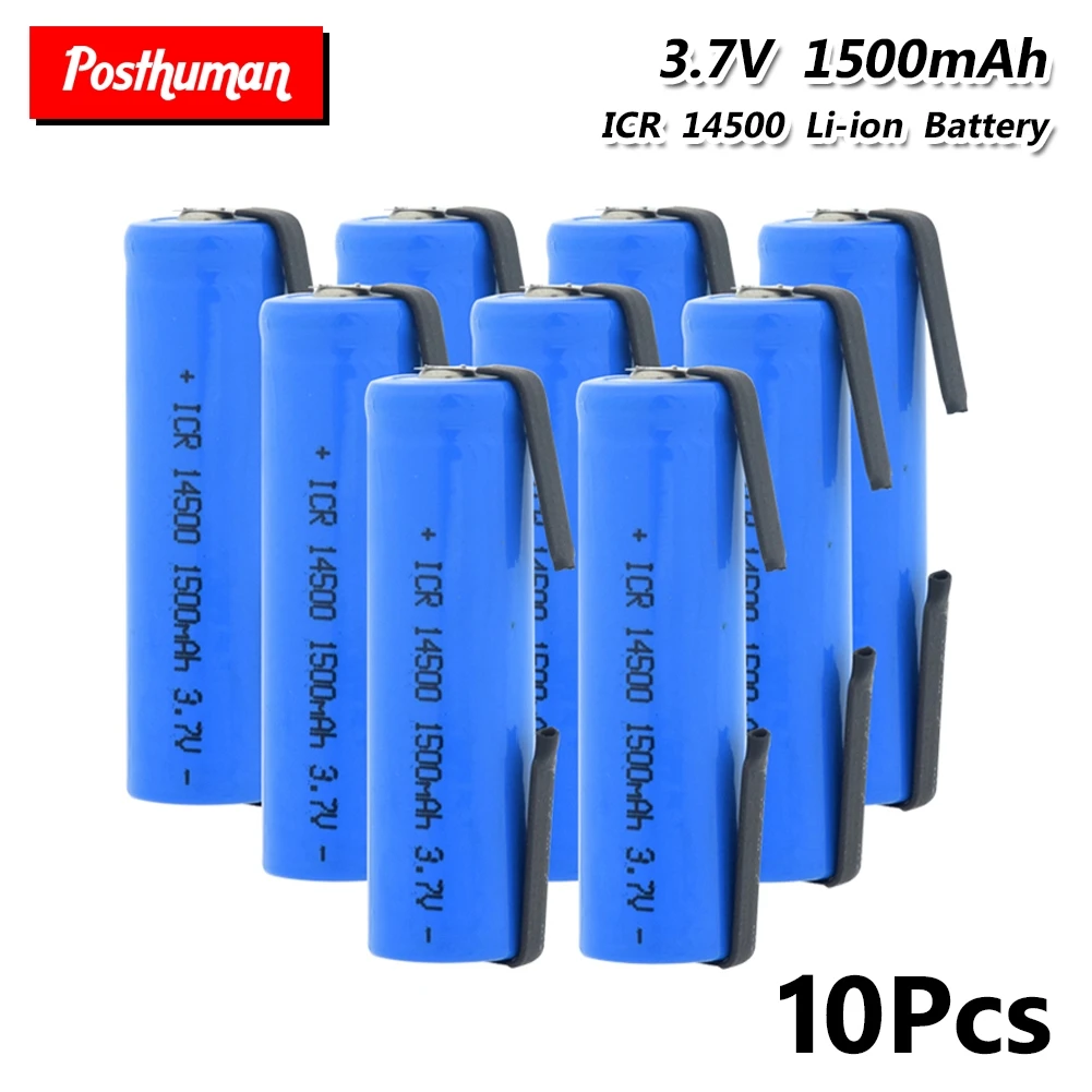 ICR 14500 Lithium Rechargeable Battery 3.7V 1500mAh high-discharge Welding Nickel Sheet batteries For LED Flashlight Torch
ICR 14500 Lithium Rechargeable Battery 3.7V 1500mAh high-discharge Welding Nickel Sheet batteries For LED Flashlight Torch