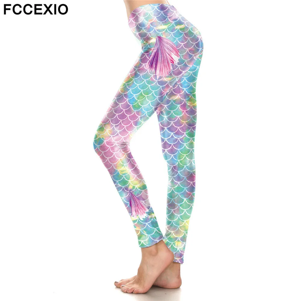 FCCEXIO 2019 New Women's Ombre Pink Shiny Mermaid Wings Leggings Fish Scale Printed Legging Stretch Fitness Legins Mermaid Pants
FCCEXIO 2019 New Women's Ombre Pink Shiny Mermaid Wings Leggings Fish Scale Printed Legging Stretch Fitness Legins Mermaid Pants