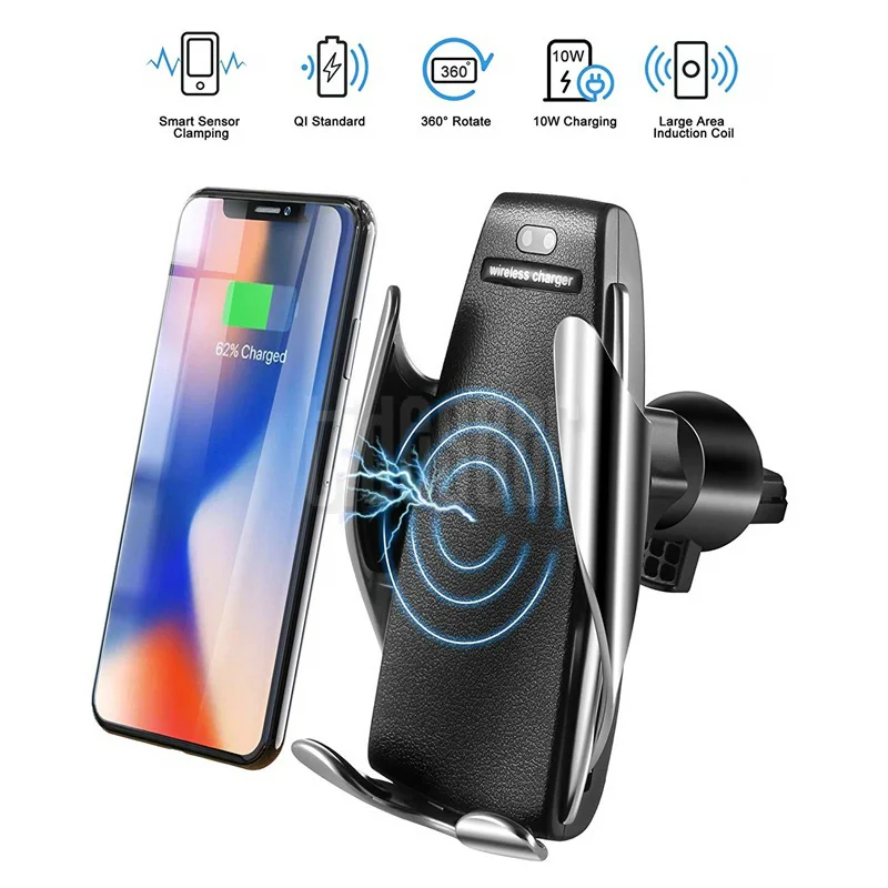 Automatic Clamping Wireless Car Charger Air Vent Phone Holder 360 Degree Rotation Charging Mount Bracket For iphone Android
Automatic Clamping Wireless Car Charger Air Vent Phone Holder 360 Degree Rotation Charging Mount Bracket For iphone Android