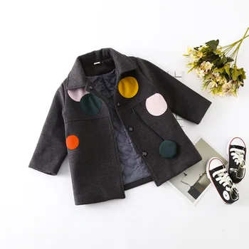 2017 Winter New Fashion Round patch Jacket for Baby Girl Children's Woolen Coats Kids Long Warm Outwear Coat Children's Clothing
2017 Winter New Fashion Round patch Jacket for Baby Girl Children's Woolen Coats Kids Long Warm Outwear Coat Children's Clothing