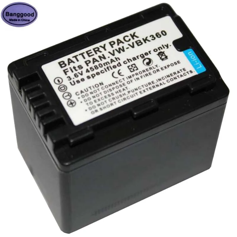 3.6V 4580mAh VW-VBK360 VW VBK360 VWVBK360 Camera Battery For Panasonic HDC-HS80 SD40 SD60 SD80 SDX1 SDR-H100 H85 H95 HS60 HS80
3.6V 4580mAh VW-VBK360 VW VBK360 VWVBK360 Camera Battery For Panasonic HDC-HS80 SD40 SD60 SD80 SDX1 SDR-H100 H85 H95 HS60 HS80