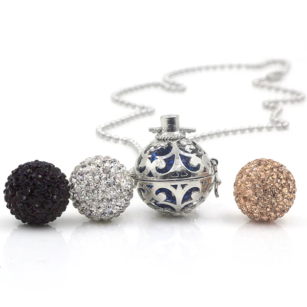 DIY Jewelry Stainless Steel Chain Angel ball Necklaces Copper Matal with Crystal Chime Ball in Pendants
DIY Jewelry Stainless Steel Chain Angel ball Necklaces Copper Matal with Crystal Chime Ball in Pendants