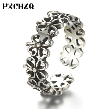 Fashion popular female flower Thai silver color ring classic retro lucky four-leaf grass ring opening adjustable size
Fashion popular female flower Thai silver color ring classic retro lucky four-leaf grass ring opening adjustable size