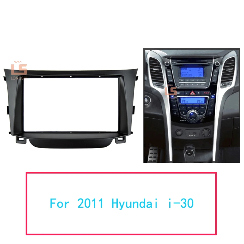 Color Name : Black Left Hand Drive MAMINGBO Mmbo 2 Din Radio Fascia Facia For Hyundai I30 FD I30CW Stereo Panel Radio Dash Kit Mounting Trim Frame