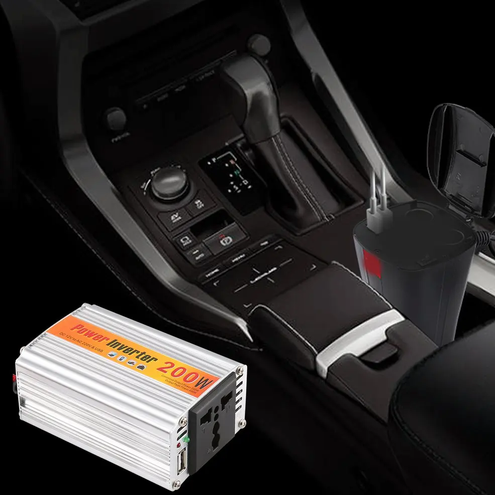 200w Auto Inverter 12v 220v With Usb Car Power Converter 12V DC To AC 220V Adapter Car Adaptor 200W Car Styling
200w Auto Inverter 12v 220v With Usb Car Power Converter 12V DC To AC 220V Adapter Car Adaptor 200W Car Styling
