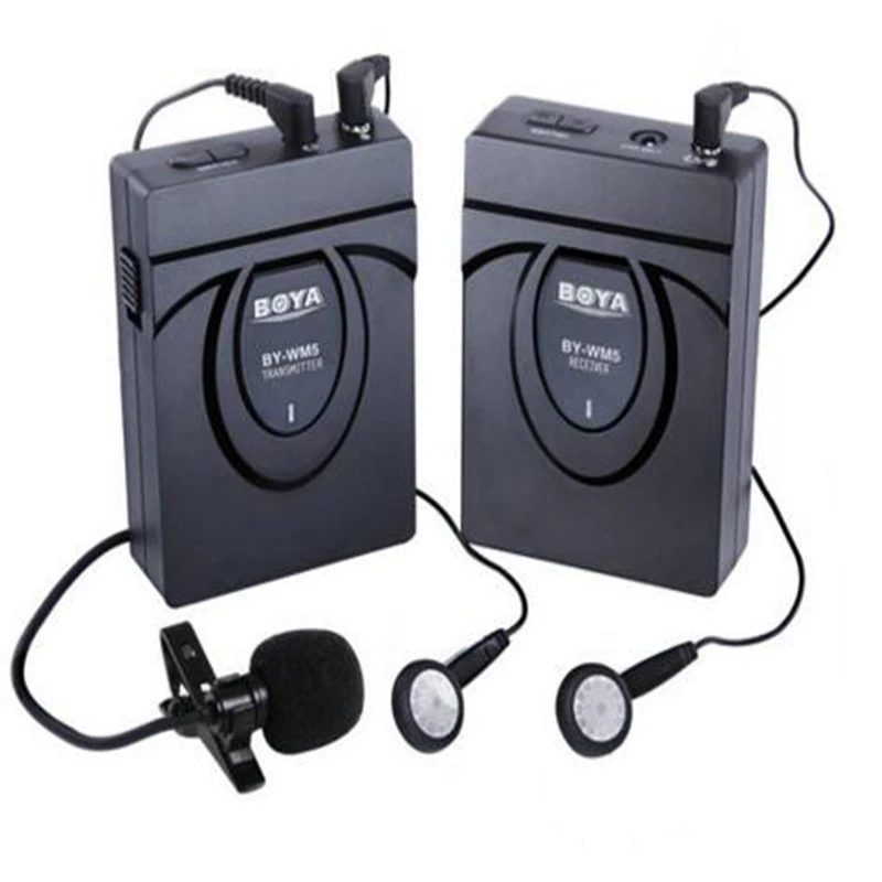 BOYA BY-WM5 Wireless Lavalier Microphone Microphones System for Canon Nikon d3 d5100 d5300 600d 5d Camcorder Audio Recorder Mic
BOYA BY-WM5 Wireless Lavalier Microphone Microphones System for Canon Nikon d3 d5100 d5300 600d 5d Camcorder Audio Recorder Mic