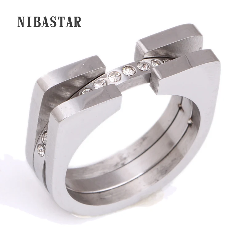 New Arrival Luxury Brand Jewelry Ring Silver Stainless Steel With Clear Crystal Ring For Women Romantic Wedding Ring
New Arrival Luxury Brand Jewelry Ring Silver Stainless Steel With Clear Crystal Ring For Women Romantic Wedding Ring